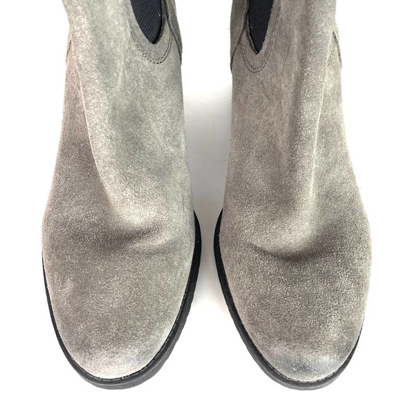 Sam Edelman Gray Suede Block Heel Ankle Boots - Picture 4 of 8